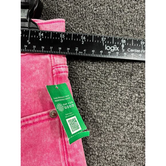 Gap Cheeky Straight High Rise Jeans Women's 29/8L Pink Denim Stretch Raw Hem - Picture 10 of 12